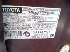 2004 TOYOTA TUNDRA, BURGUNDY, LIMITED, CREW CAB, 4.7L, AT, 2WD. Z25955